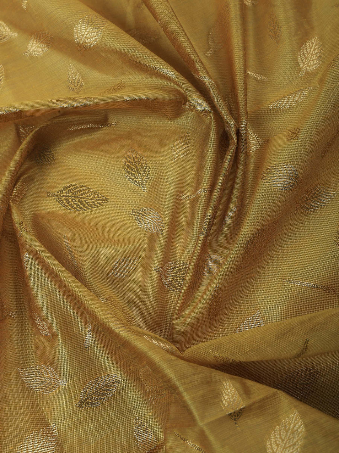 Mustard Chanderi Woven Design Unstitched Dress Material
