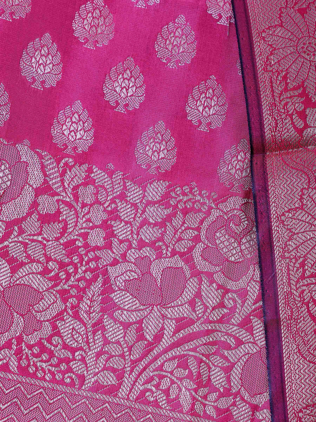 Rani Chanderi Woven Banarasi Unstitched Dress Material