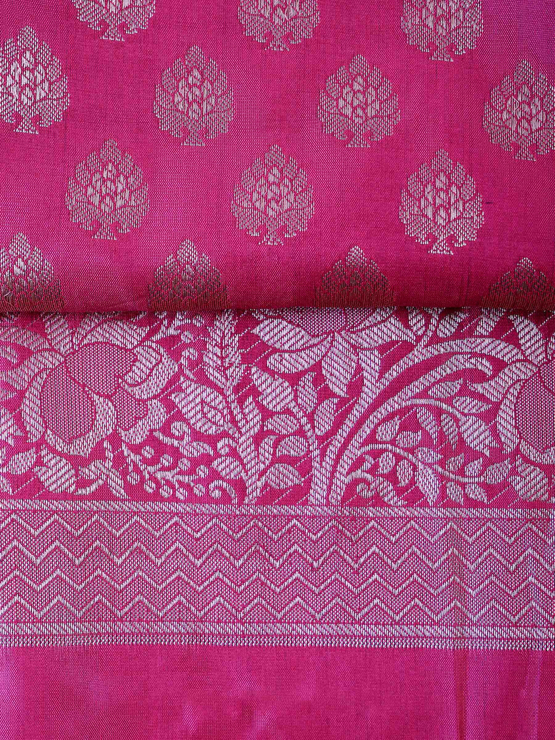 Rani Chanderi Woven Banarasi Unstitched Dress Material
