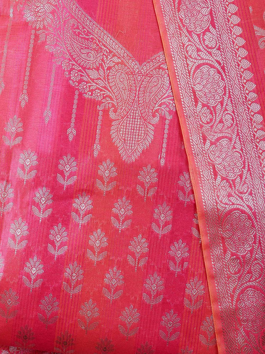 Rani Chanderi Woven Banarasi Unstitched Dress Material