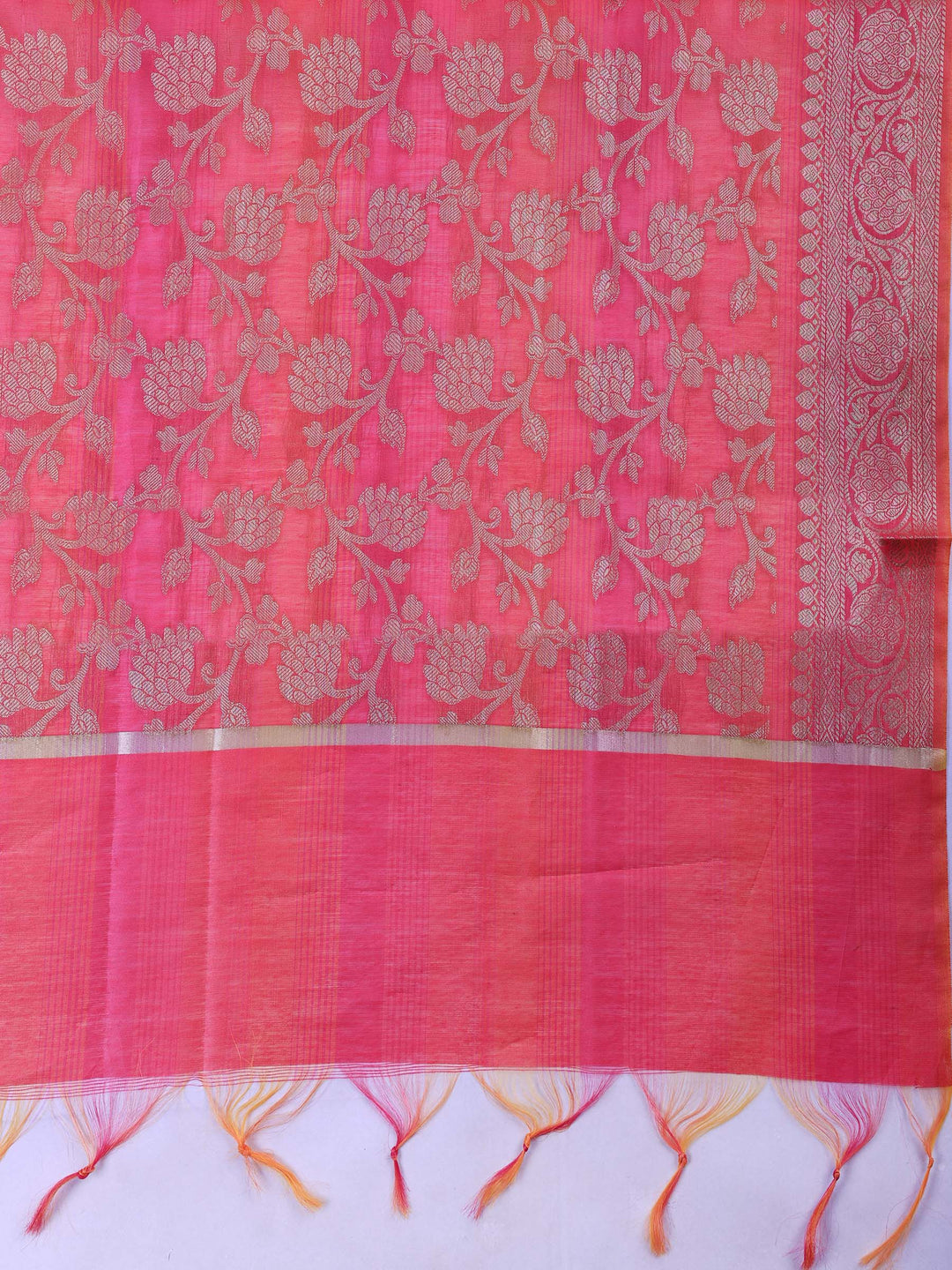 Rani Chanderi Woven Banarasi Unstitched Dress Material