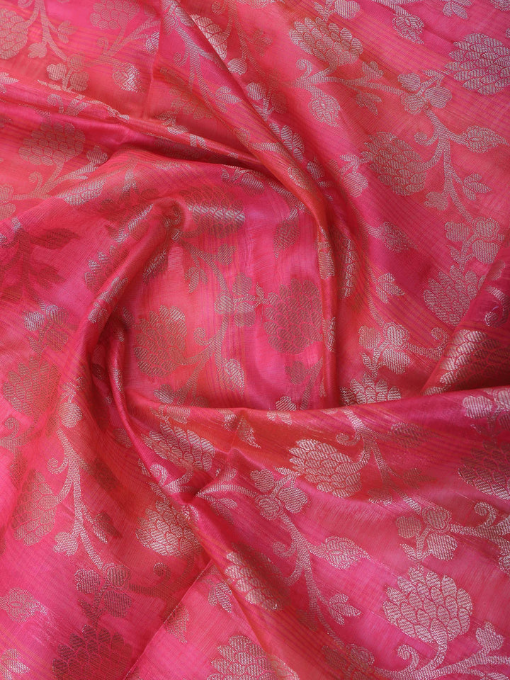 Rani Chanderi Woven Banarasi Unstitched Dress Material
