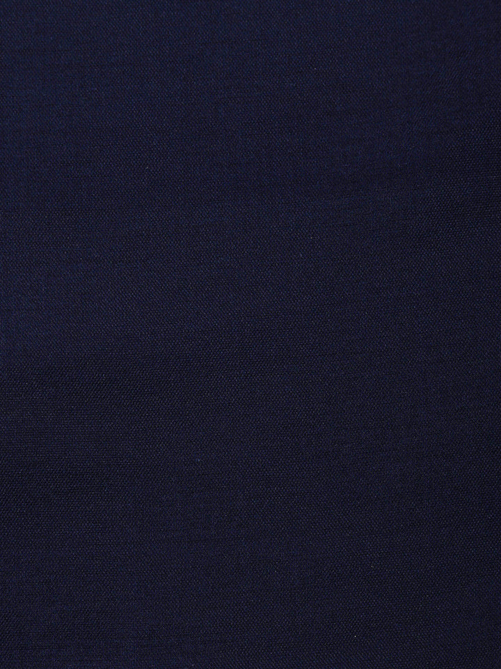 Navy Blue Chanderi Woven Design Unstitched Dress Material