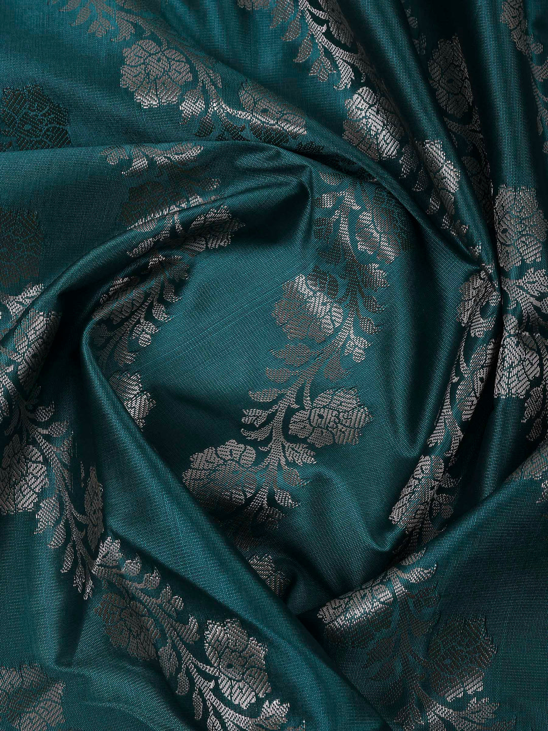 Rama Green Chanderi Woven Design Unstitched Dress Material
