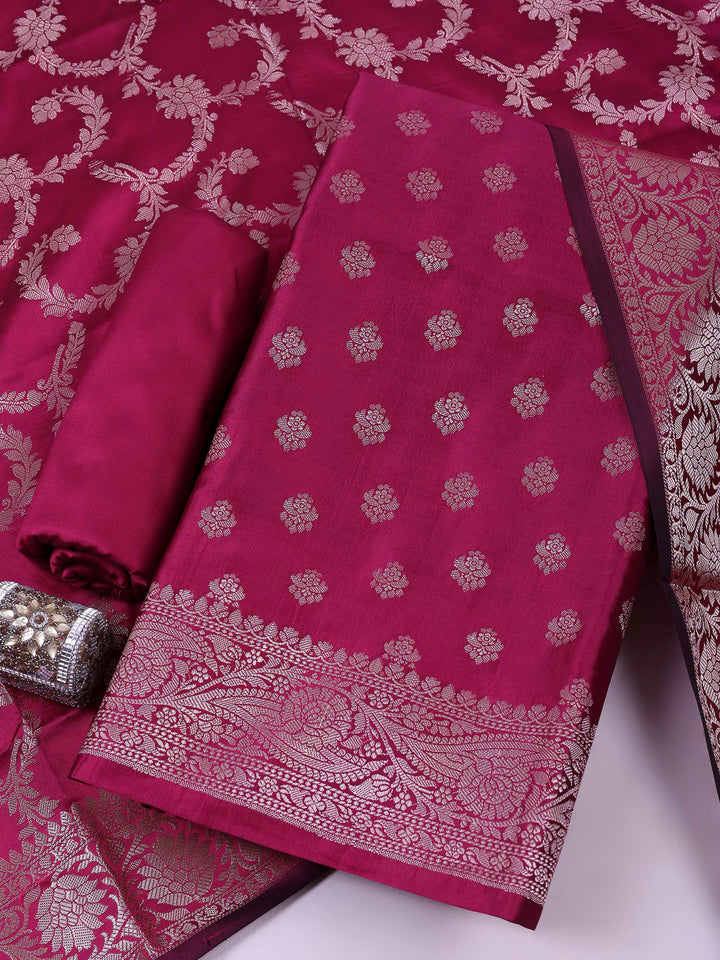 Rani Chanderi Woven Design Unstitched Dress Material