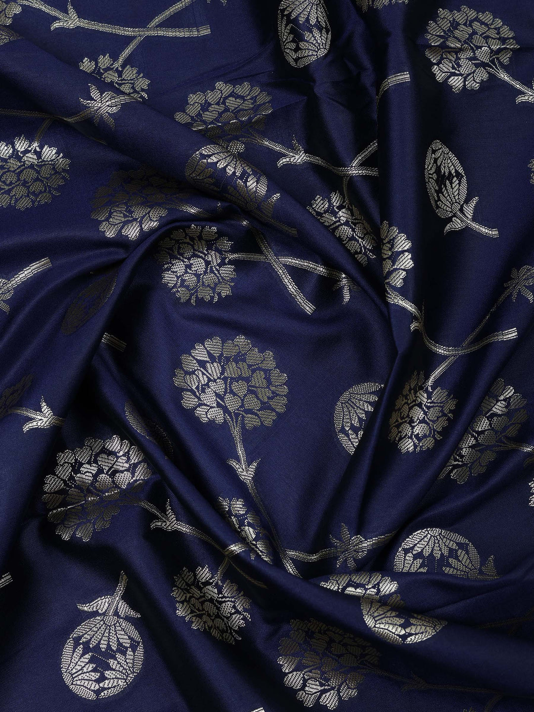 Grey Chanderi Woven Design Unstitched Dress Material