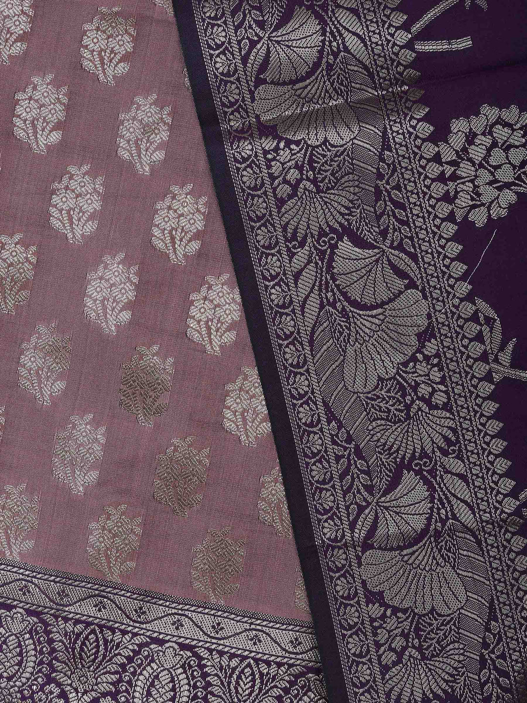 Onion Pink Chanderi Woven Design Unstitched Dress Material