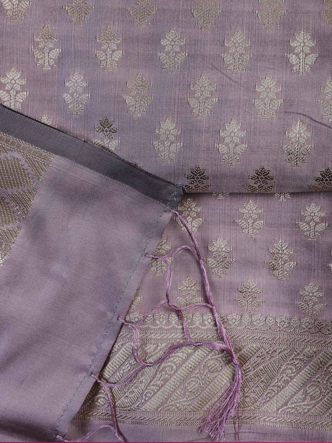 Mauve Chanderi Woven Design Unstitched Dress Material