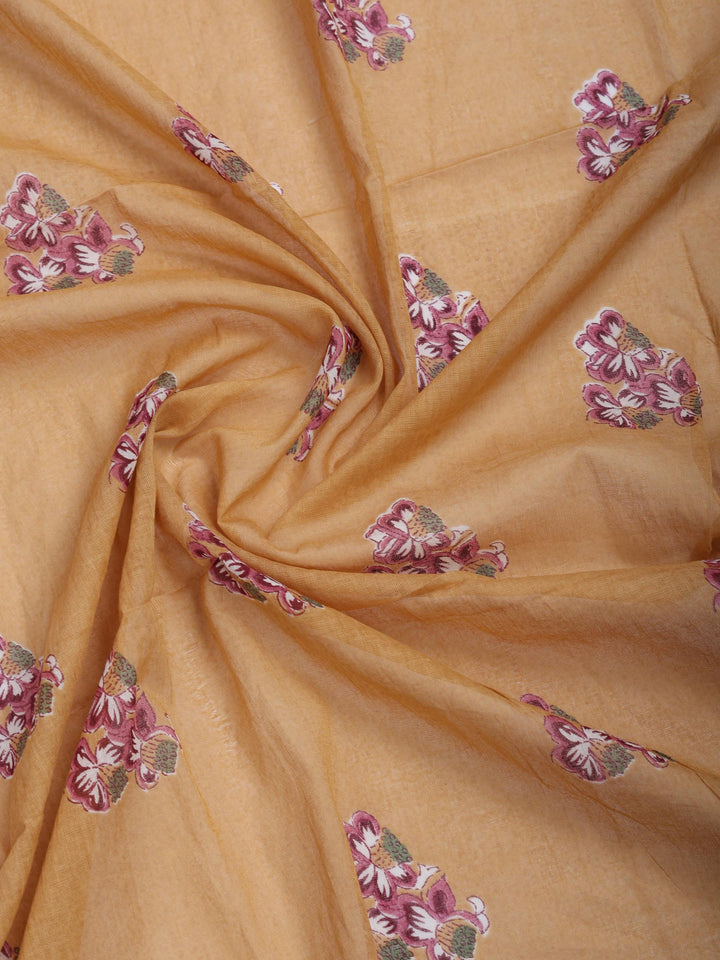 Mustard Embroidered Cotton Blend Kurta With Pant &amp; Dupatta