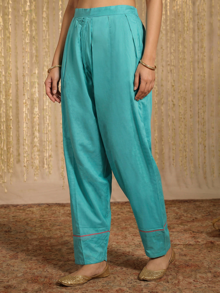 Firozee Lace-Work Cotton Blend Kurta Set