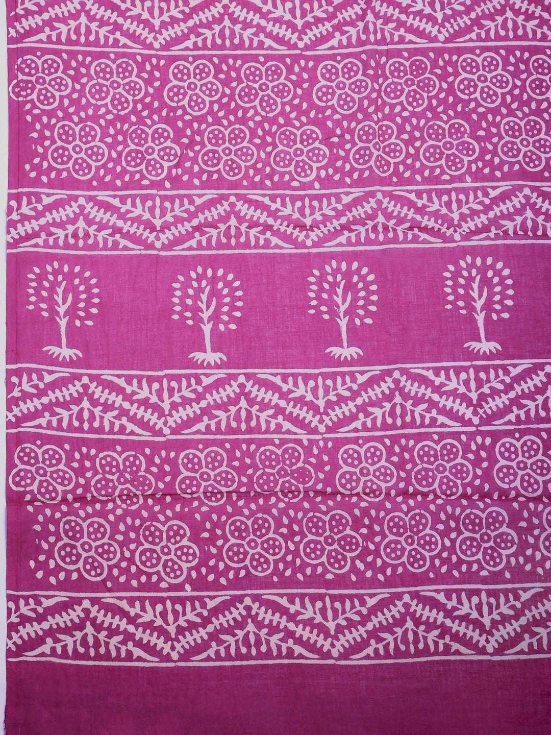 Purple Cotton Blend Printed Saree