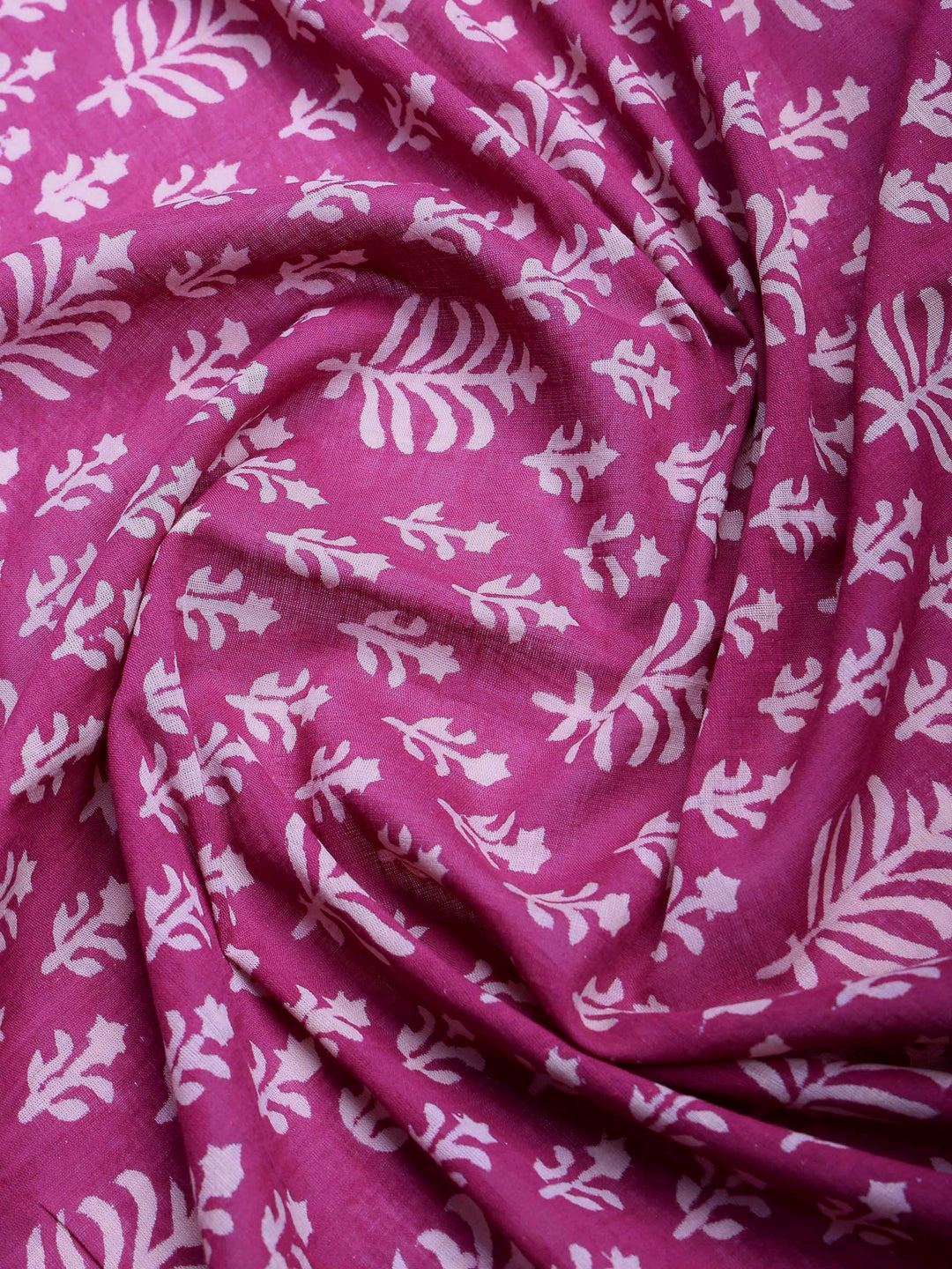 Purple Cotton Blend Printed Saree