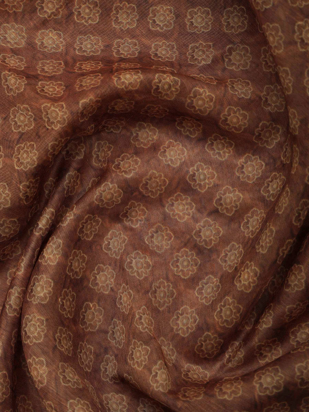 Mustard Cotton Blend Printed Saree