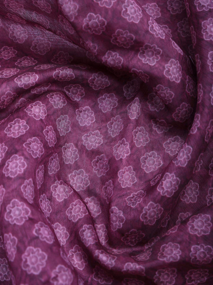 Pink Cotton Blend Printed Saree