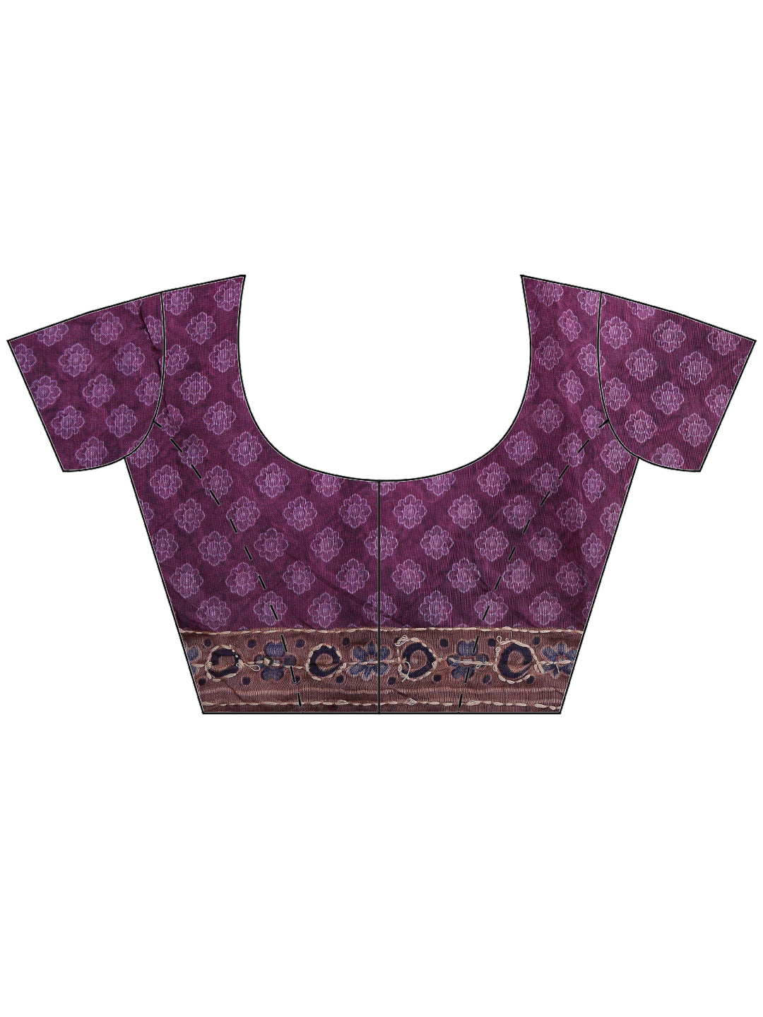 Pink Cotton Blend Printed Saree
