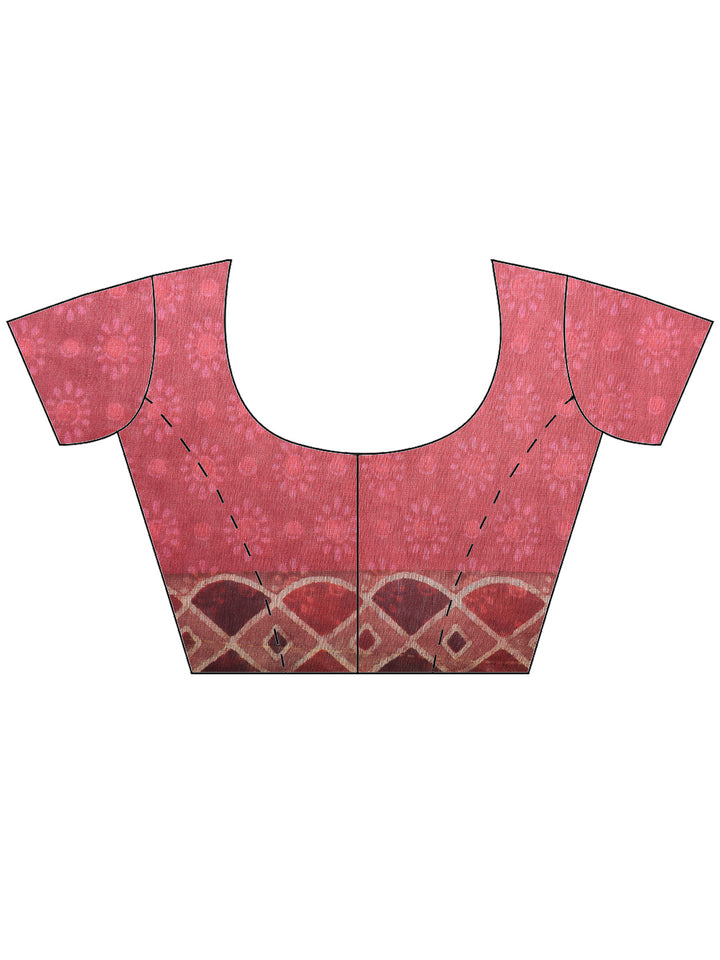 Maroon Cotton Blend Printed Saree