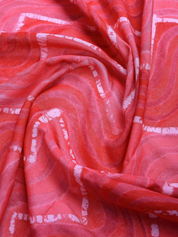 Magenta Cotton Blend Printed Saree