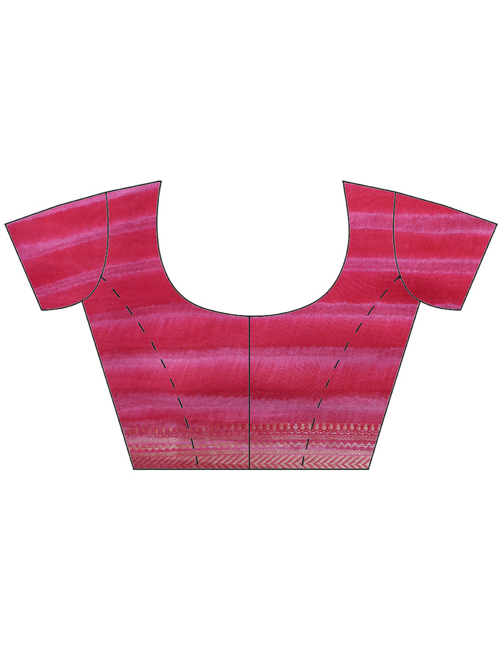 Magenta Cotton Blend Printed Saree