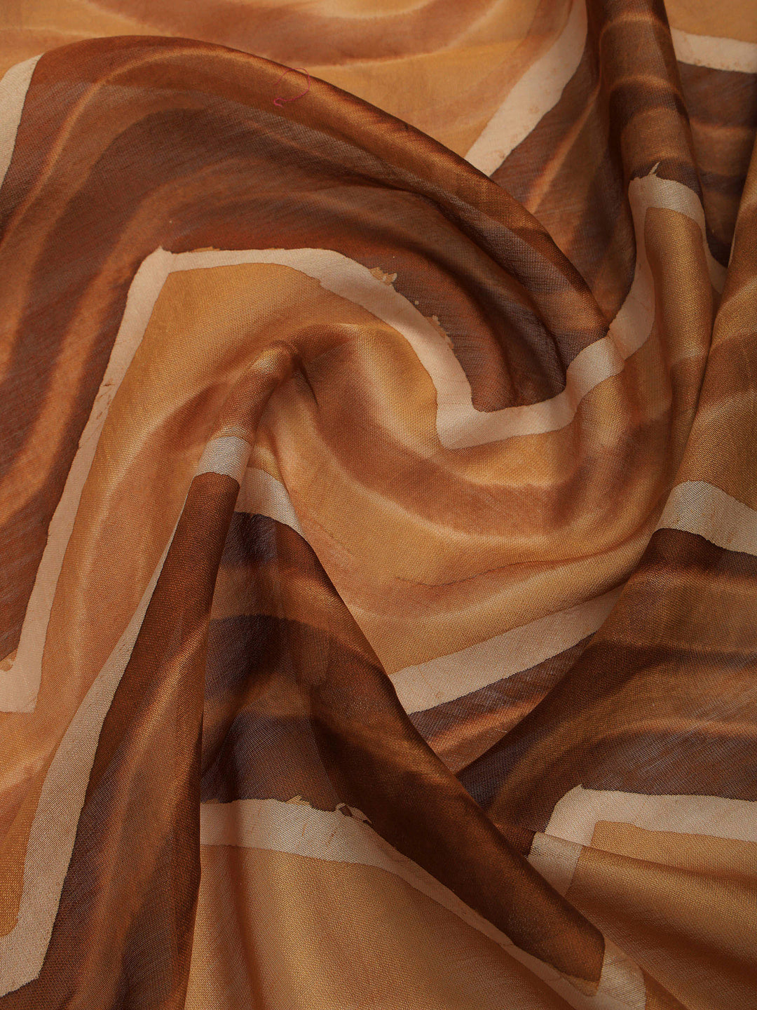 Mustard Cotton Blend Printed Saree