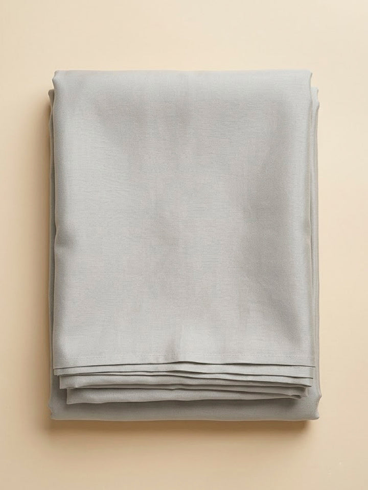 Grey Organza Embroidered Unstitched Dress Material