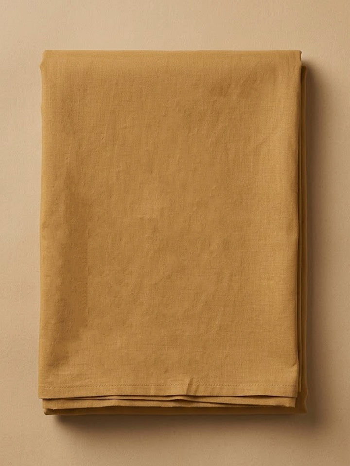 Mustard Organza Embroidered Unstitched Dress Material