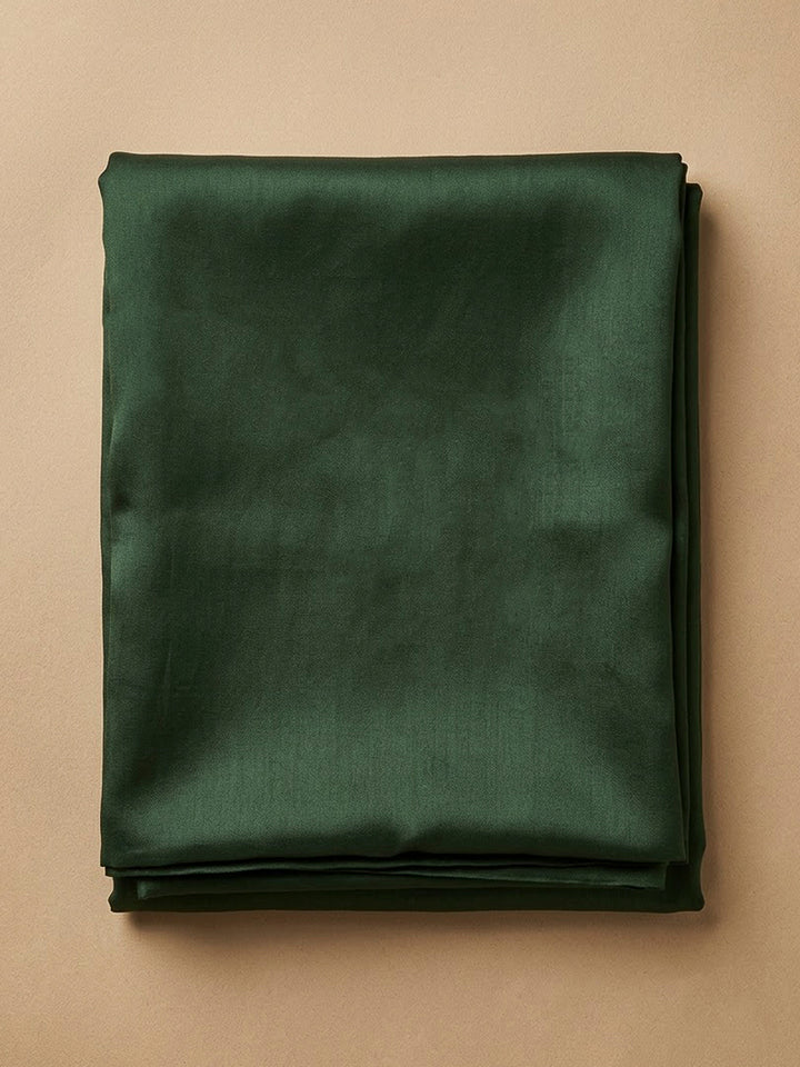 Bottle Green Organza Embroidered Unstitched Dress Material