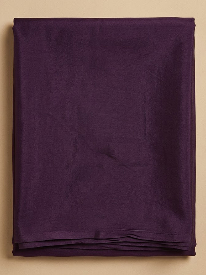 Purple Organza Embroidered Unstitched Dress Material