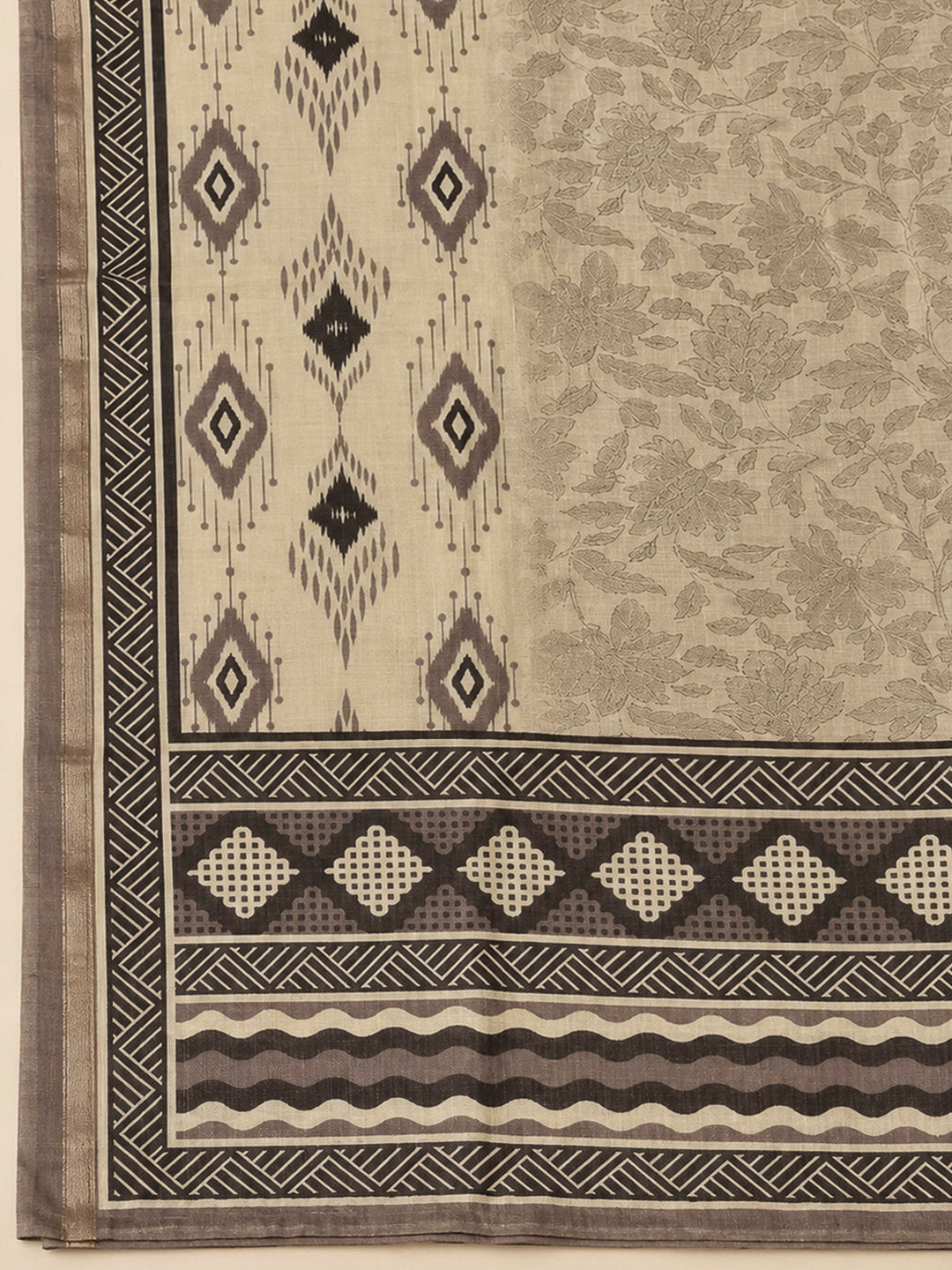 Mouse Chanderi Embroidered Unstitched Dress Material