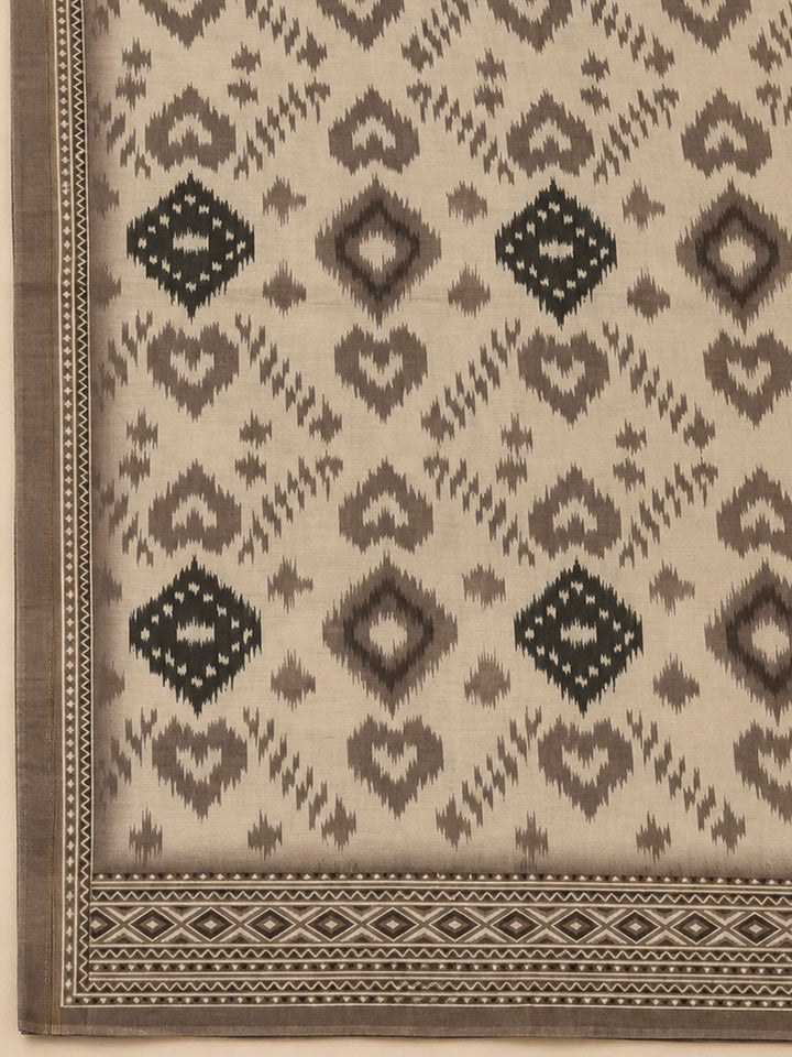 Mouse Chanderi Embroidered Unstitched Dress Material