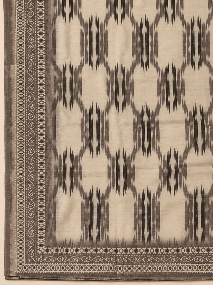 Mouse Chanderi Embroidered Unstitched Dress Material