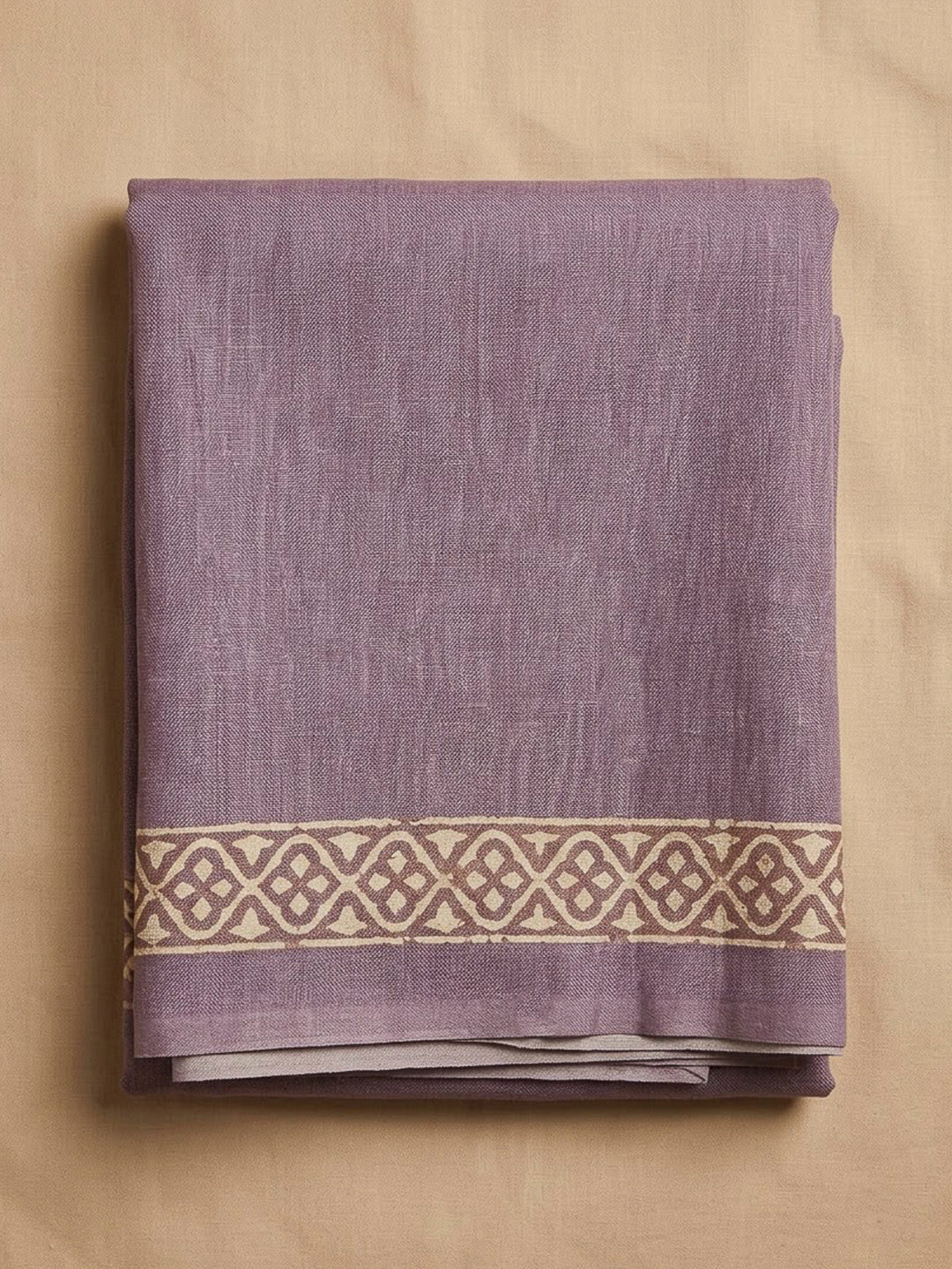 Lavender Chanderi Embroidered Unstitched Dress Material