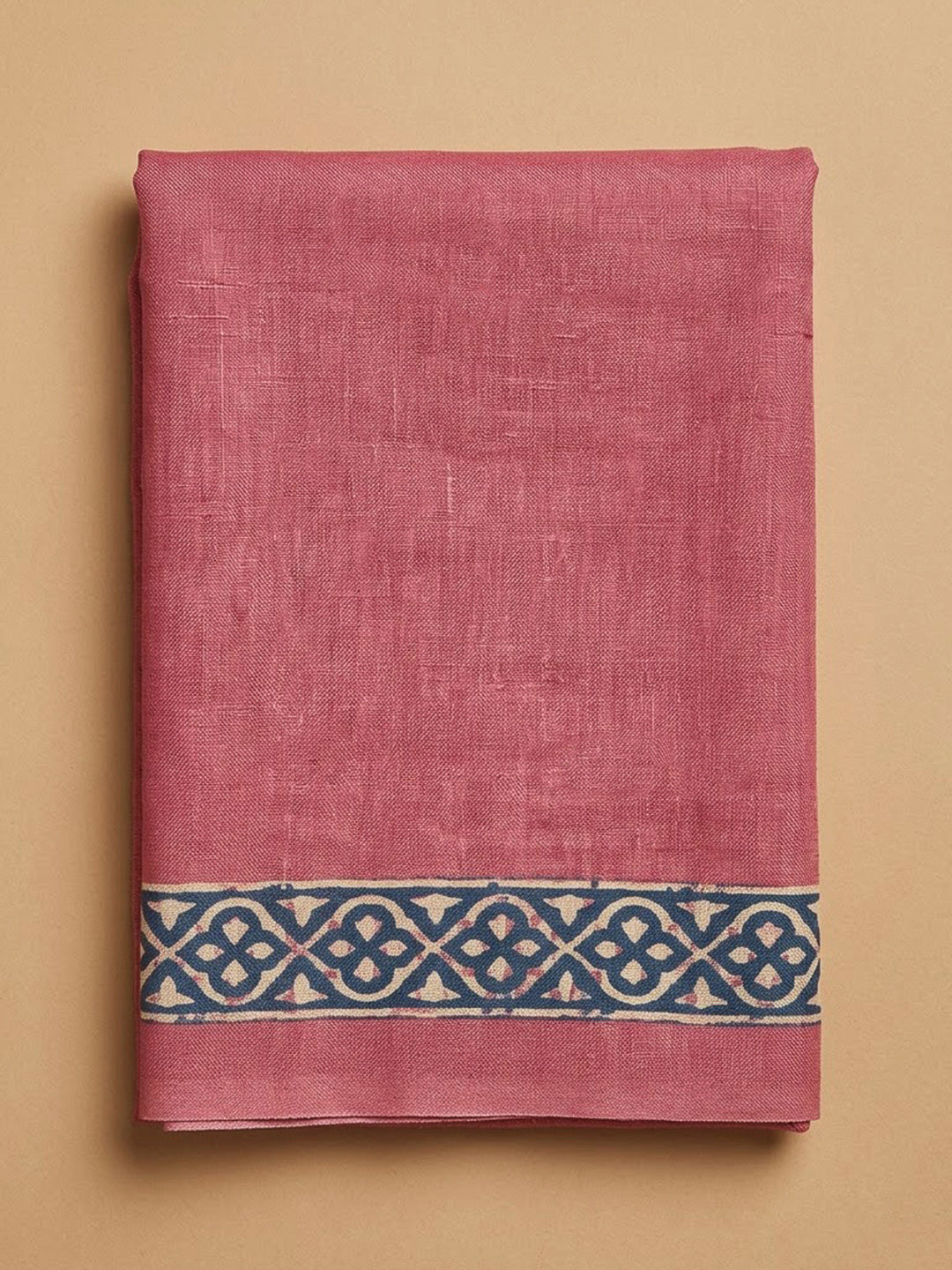 Peach Chanderi Embroidered Unstitched Dress Material