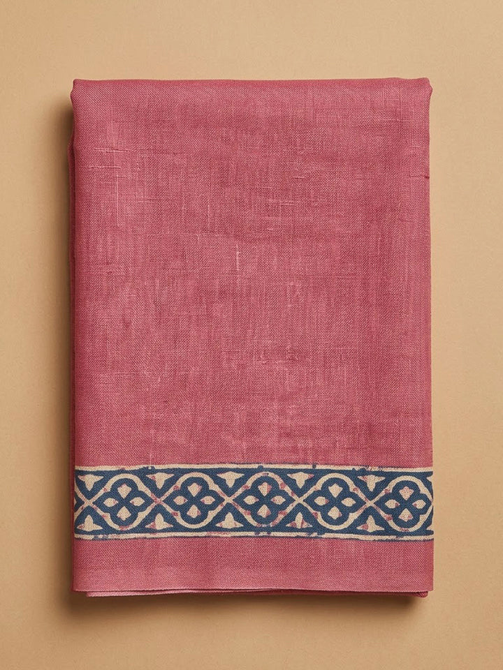 Peach Chanderi Embroidered Unstitched Dress Material