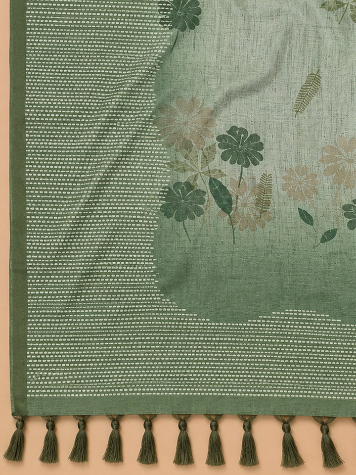 Aqua Green Chanderi Embroidered Unstitched Dress Material