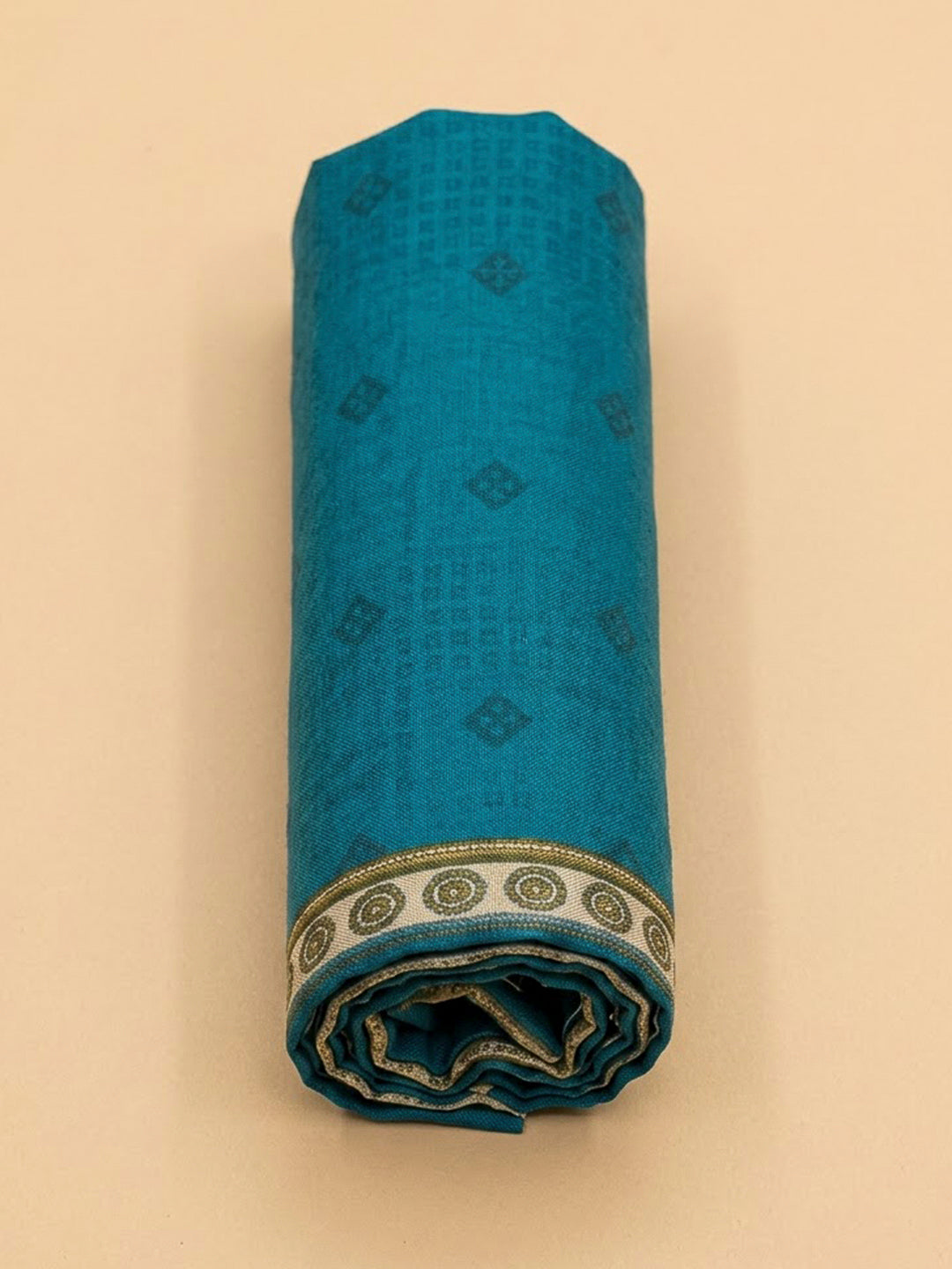 Blue Art Silk Printed Unstitched Dress Material