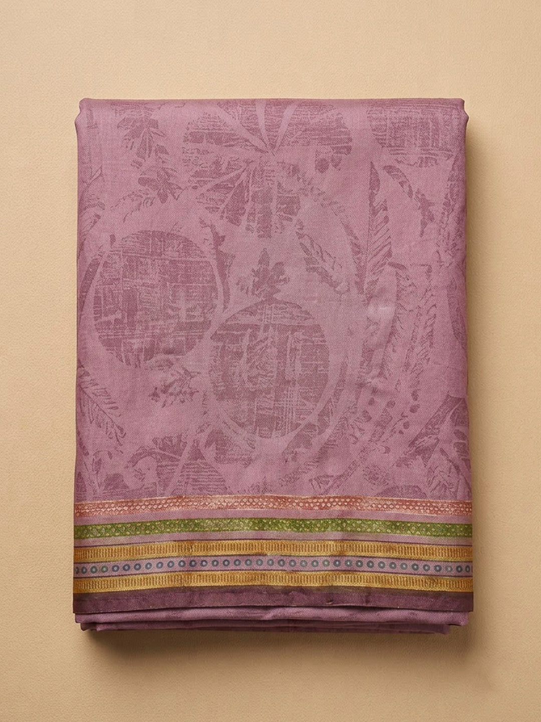 Onion Pink Chanderi Printed Unstitched Dress Material