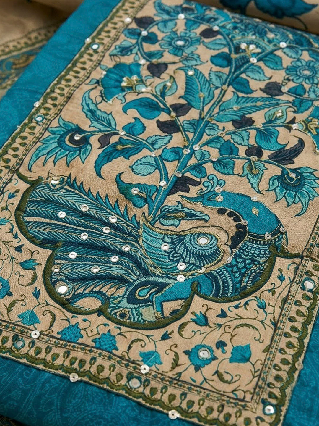 Firozee Chanderi Printed Unstitched Dress Material