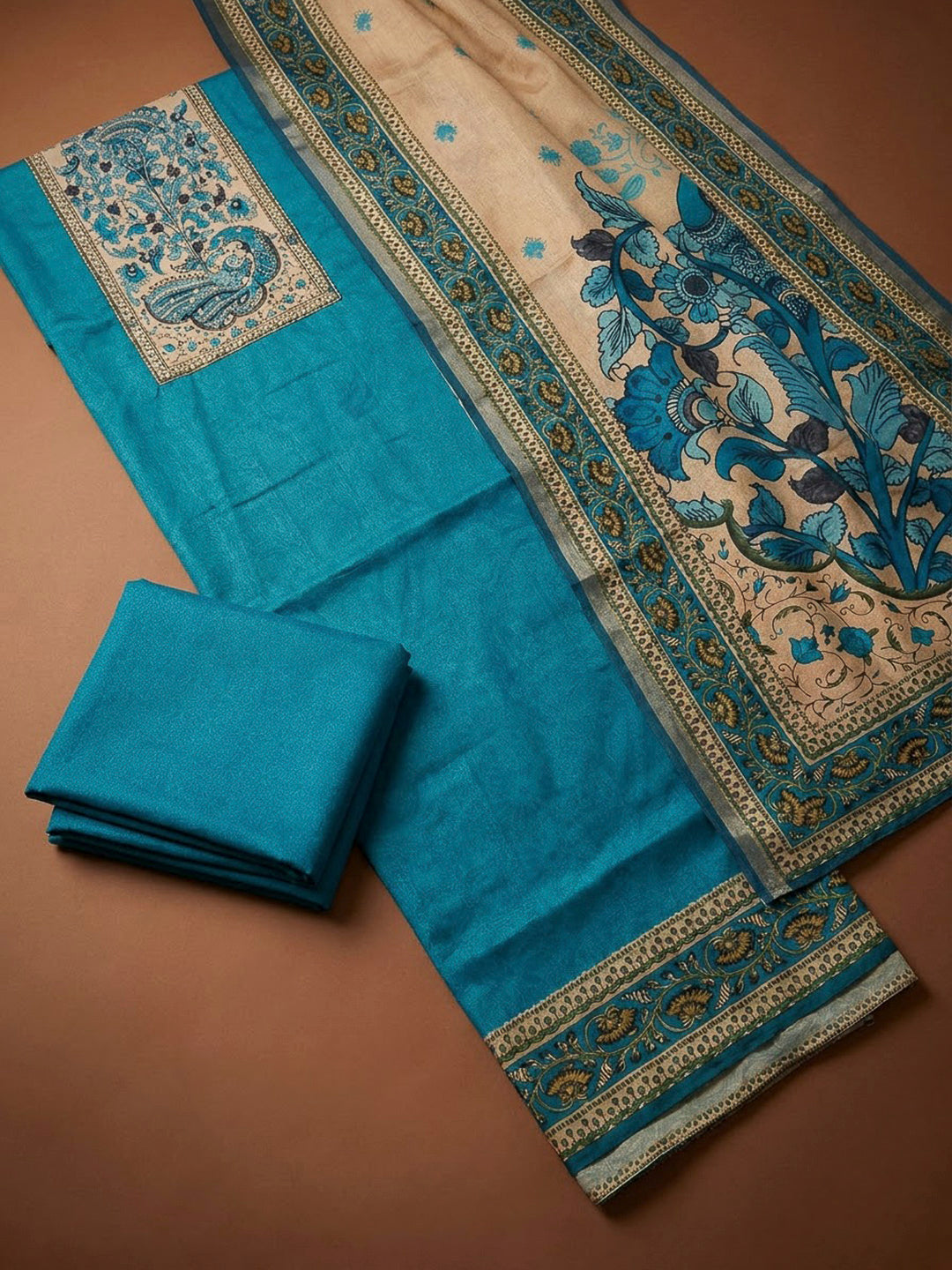 Firozee Chanderi Printed Unstitched Dress Material