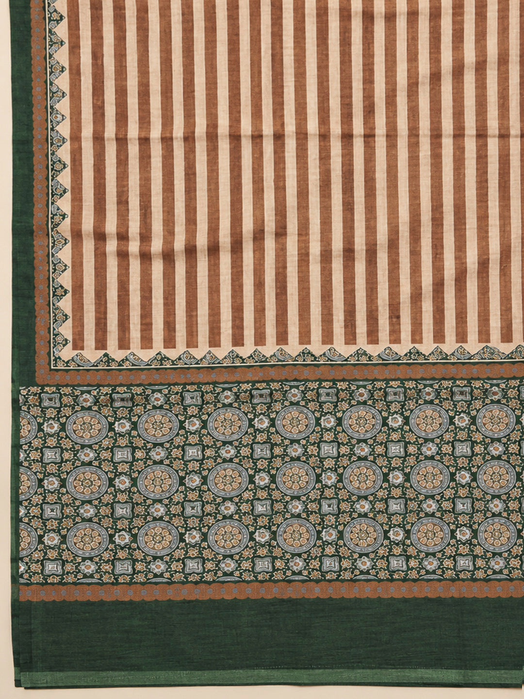 Rust Chanderi Embroidered Unstitched Dress Material