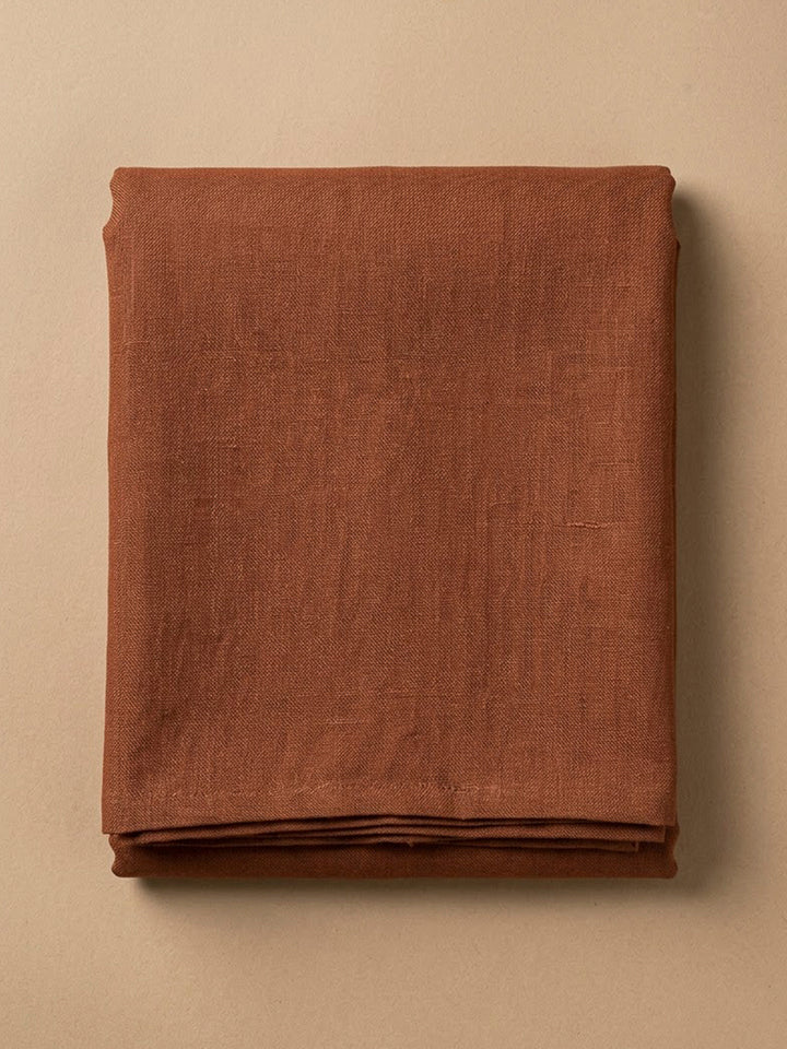 Rust Chanderi Embroidered Unstitched Dress Material