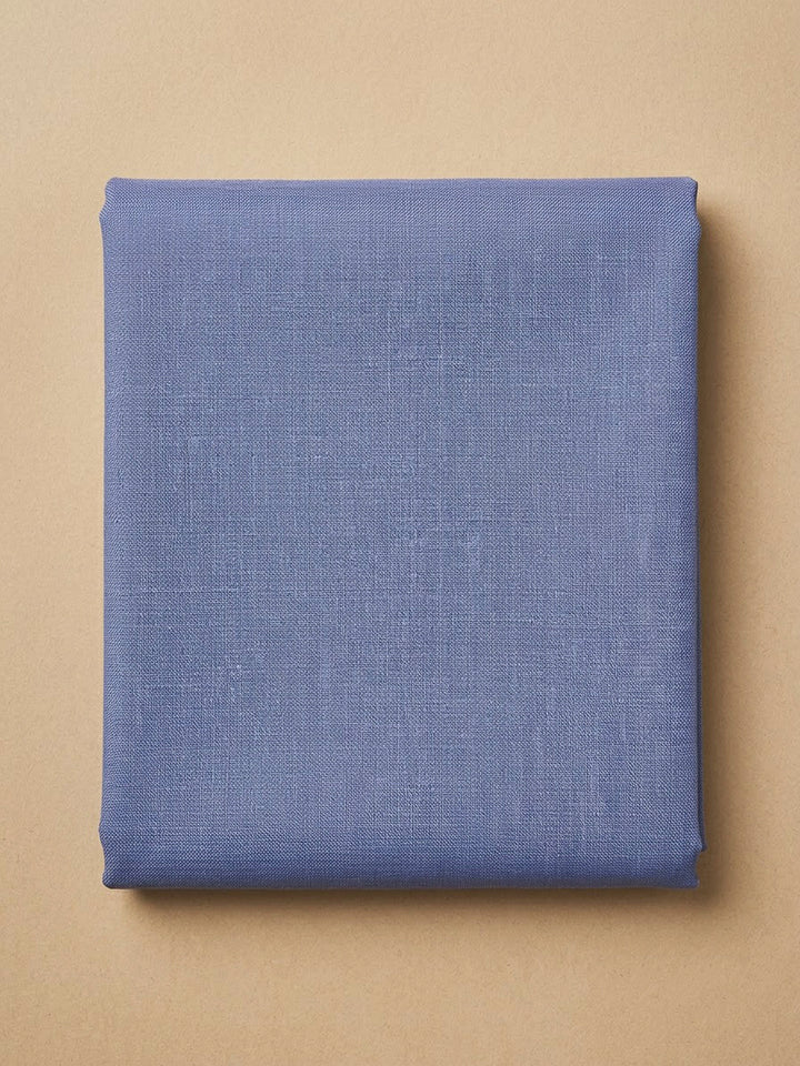 Blue Tussar Embroidered Unstitched Dress Material
