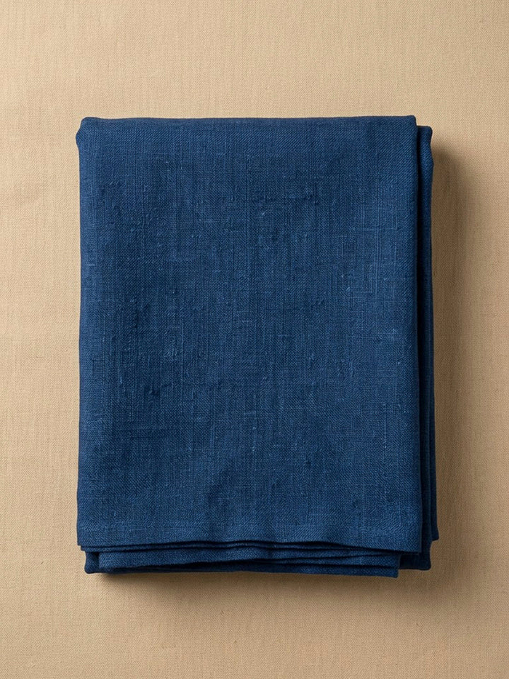 Blue Tussar Embroidered Unstitched Dress Material