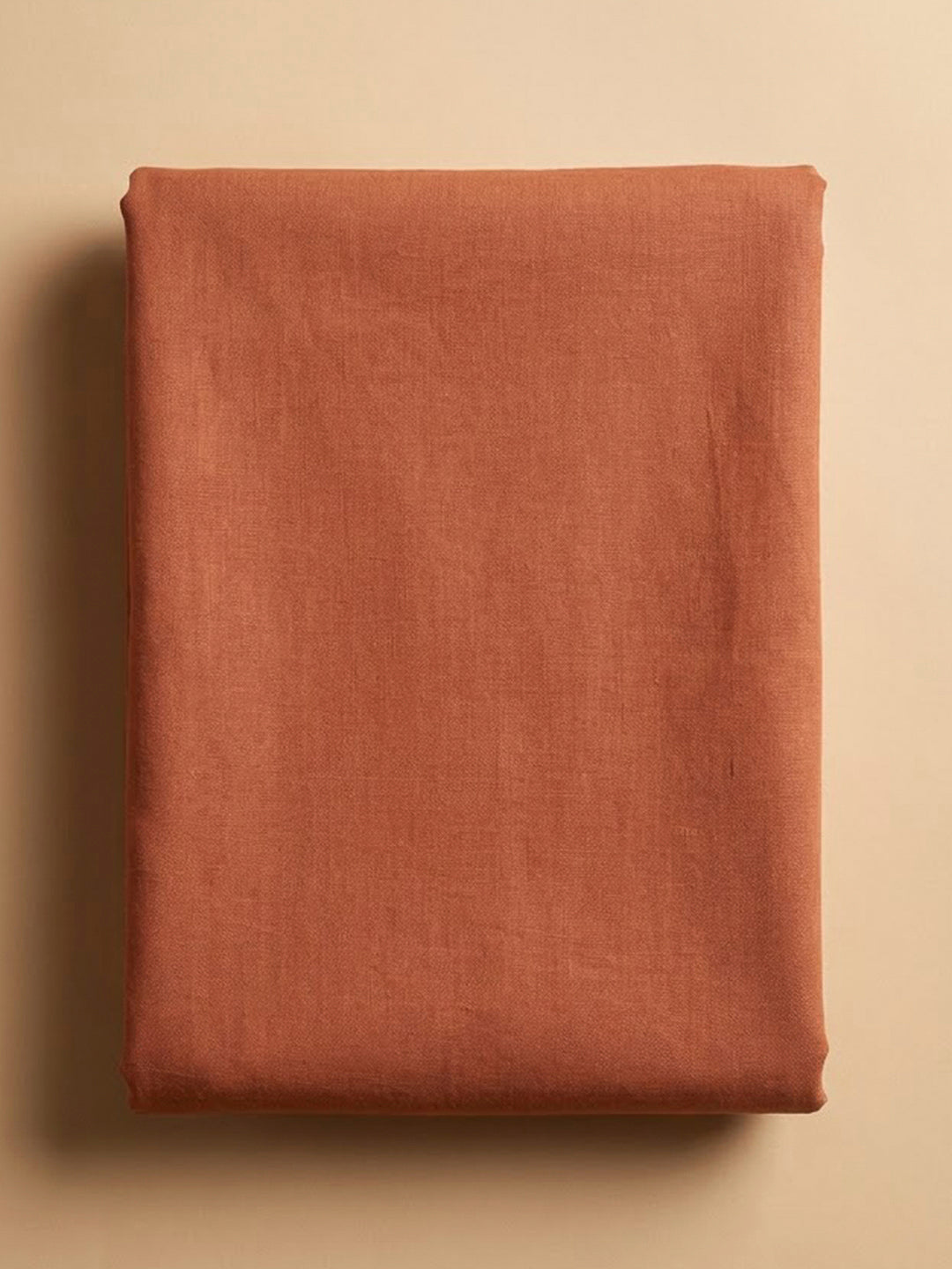 Rust Chanderi Embroidered Unstitched Dress Material