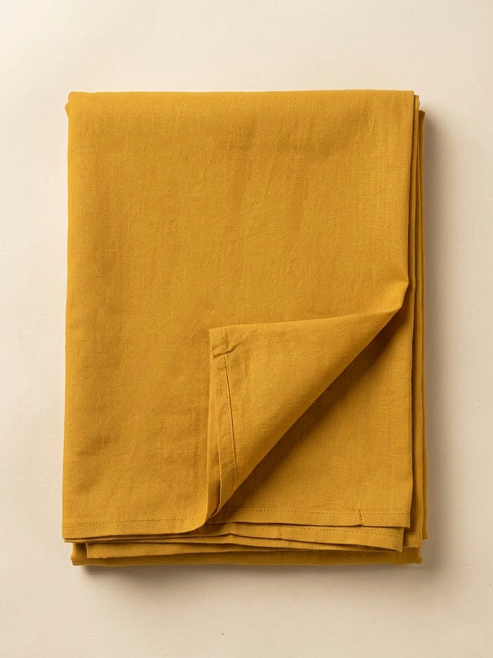 Mustard Chanderi Embroidered Unstitched Dress Material