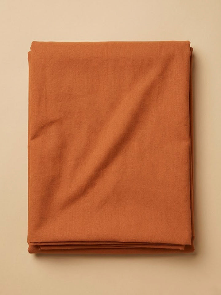 Orange Chanderi Embroidered Unstitched Dress Material