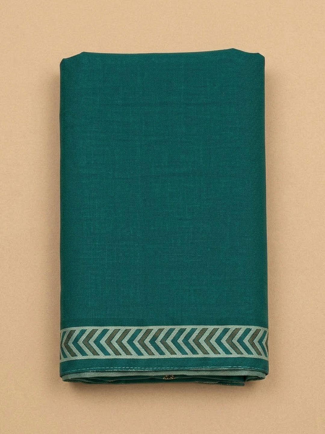 Rama Green Chanderi Embroidered Unstitched Dress Material