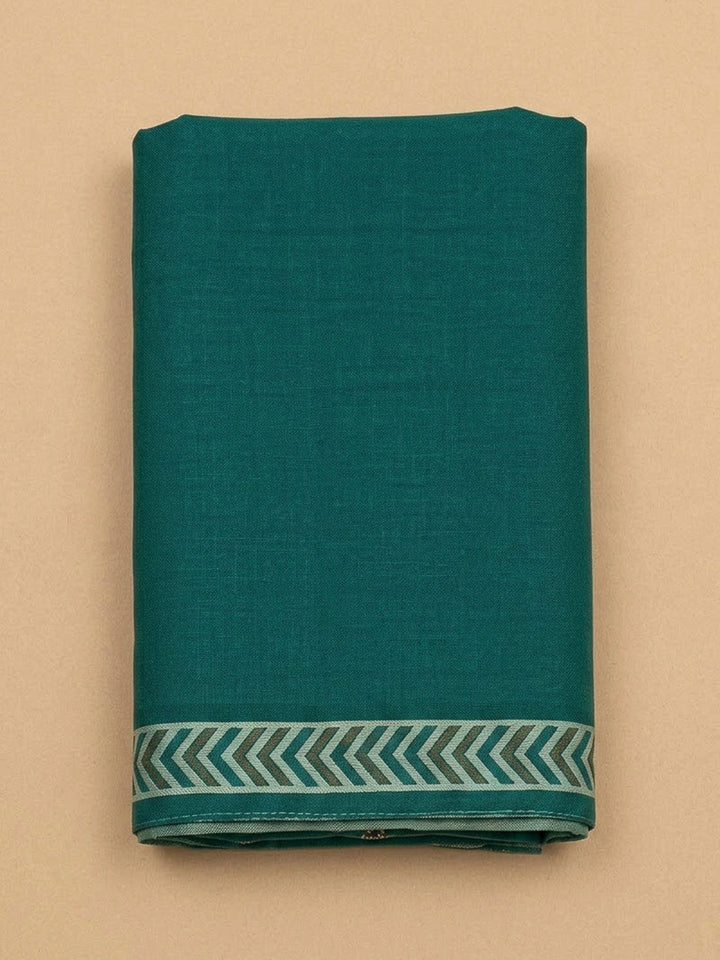 Rama Green Chanderi Embroidered Unstitched Dress Material