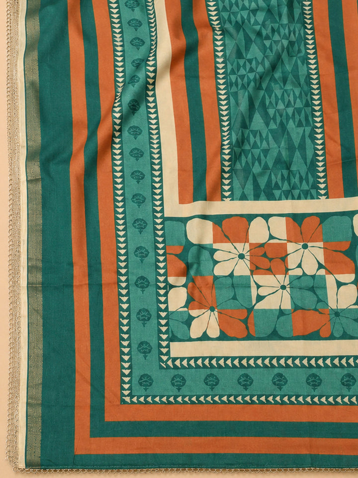 Rama Green Art Silk Embroidered Unstitched Dress Material