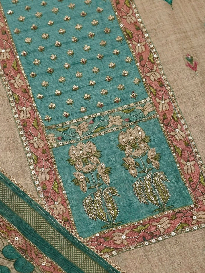 Firozee Chanderi Printed Unstitched Dress Material