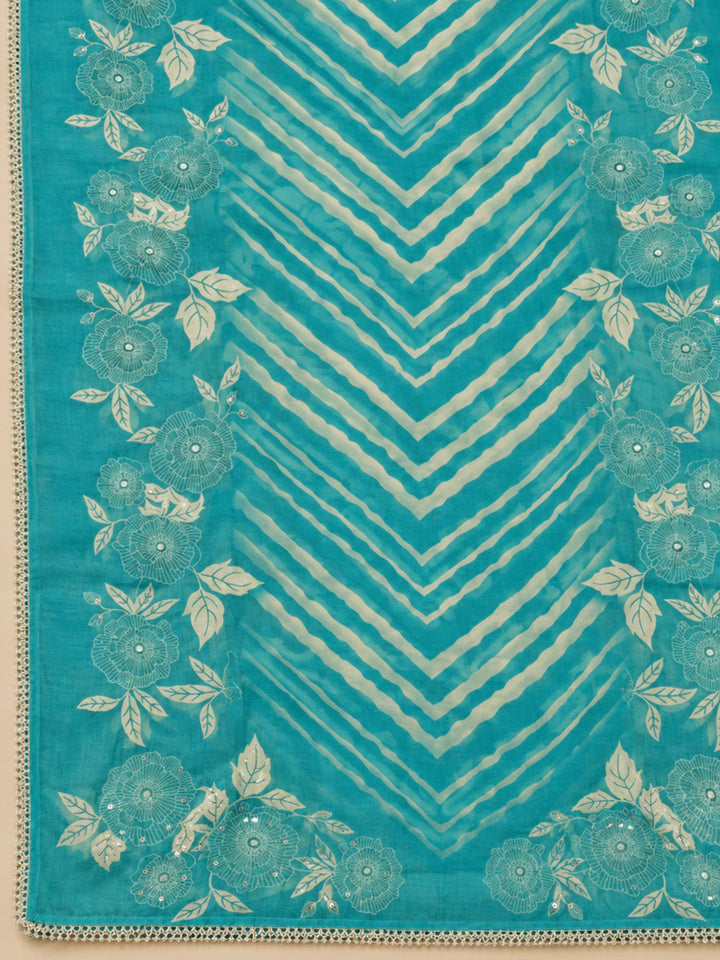 Firozee Chanderi Embroidered Unstitched Dress Material